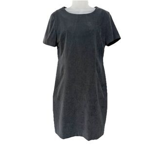K.C. Spencer Gray Faux Suede Short Sleeve Sheath Dress Size 6 Work Career